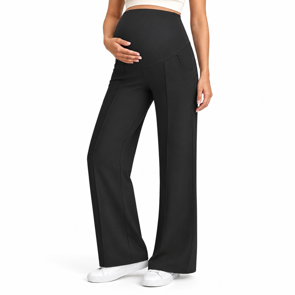 Maternity Pants High Waisted Wide Leg with Pockets
