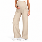 Maternity Pants High Waisted Wide Leg with Pockets