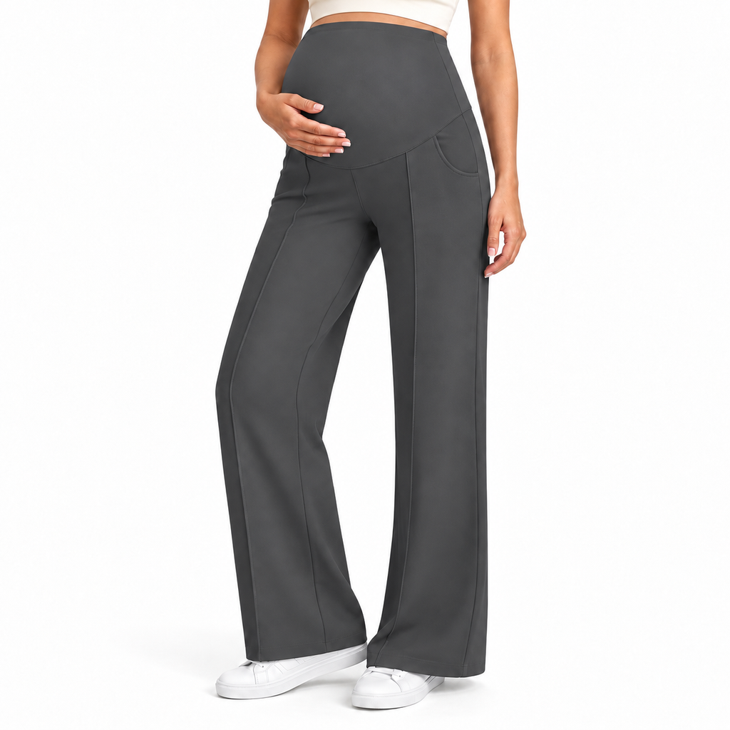 Maternity Pants High Waisted Wide Leg with Pockets