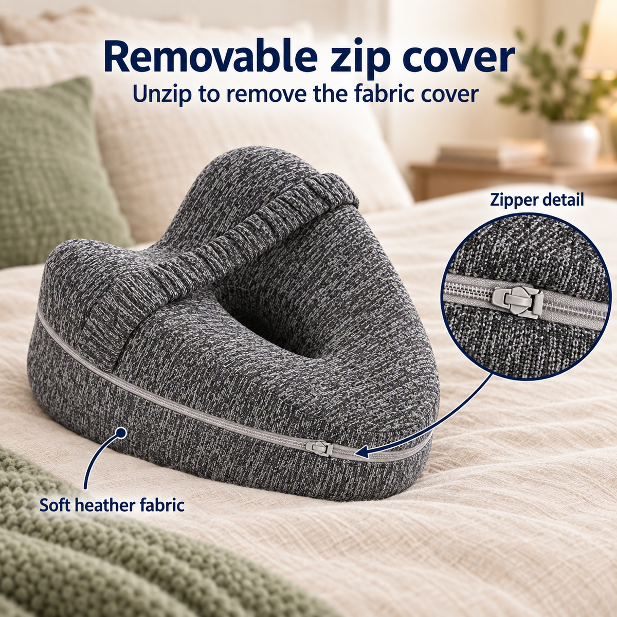 Pregnancy Pillow Heart Shaped Leg Support for Side Sleepers