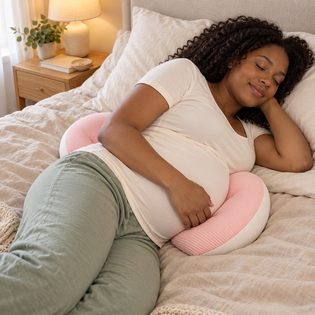 Pregnancy Pillow Belly and Back Support for Side Sleepers