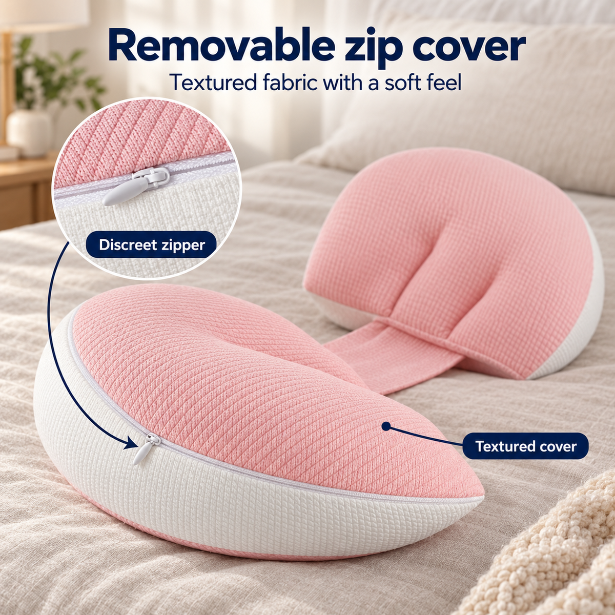 Pregnancy Pillow Belly and Back Support for Side Sleepers
