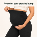 Maternity Leggings High Waisted Tummy Support with Pockets