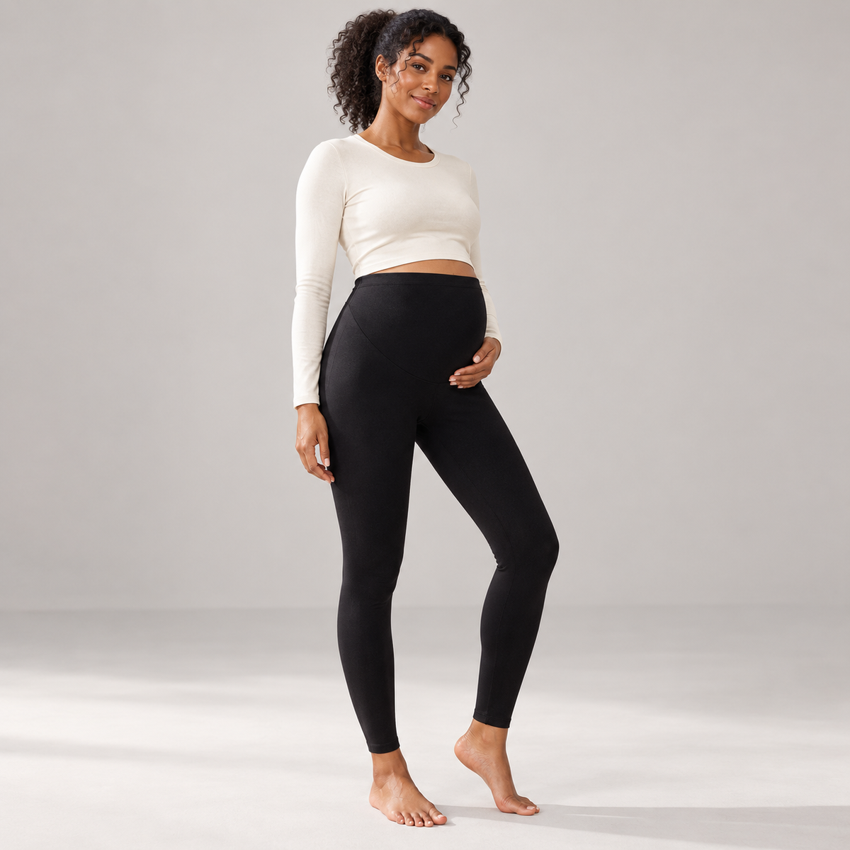 Maternity Leggings High Waisted Cotton
