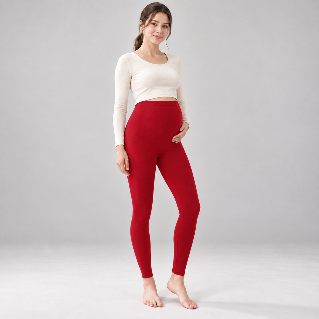 Maternity Leggings High Waisted Cotton