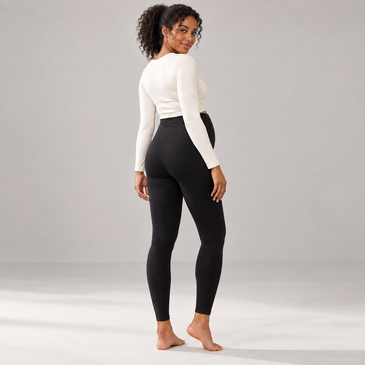 Maternity Leggings High Waisted Cotton