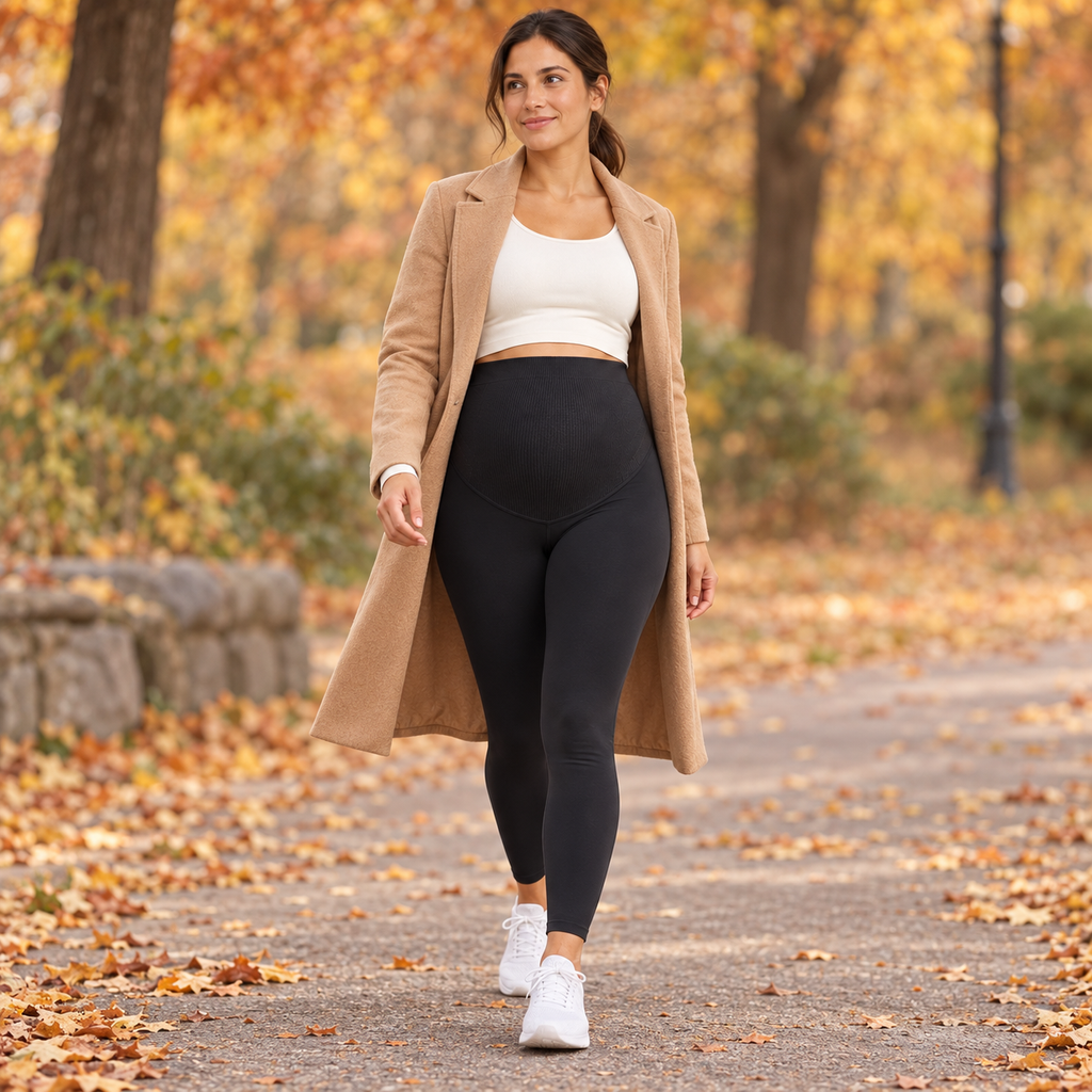 Maternity Leggings Thick Fleece Lined