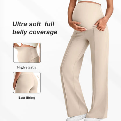 Maternity High-Waisted Wide-Leg Pants