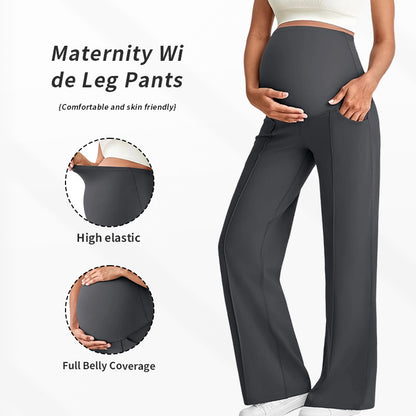 Maternity High-Waisted Wide-Leg Pants