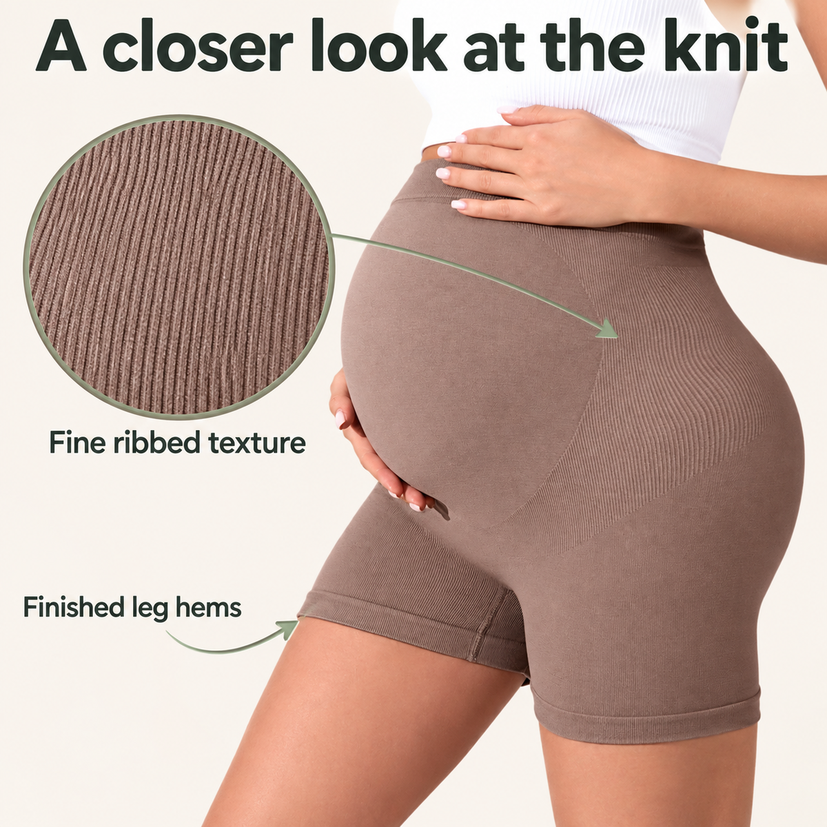 Maternity Shorts High Waisted Belly Support
