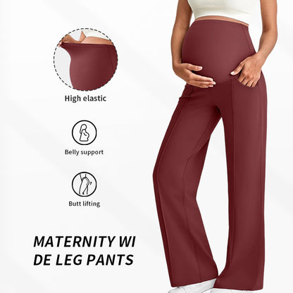 Maternity High-Waisted Wide-Leg Pants