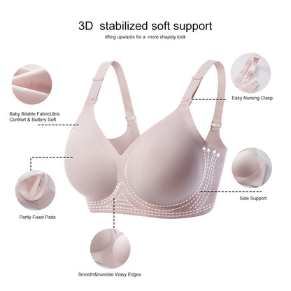 Seamless Nursing Maternity Bra Wire-Free Full Cup